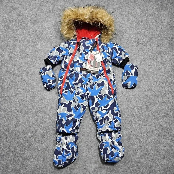 CANADA WEATHER GEAR Baby Boy's 6-9M Snowsuit Coat Snow Pants Blue MSRP $110.00